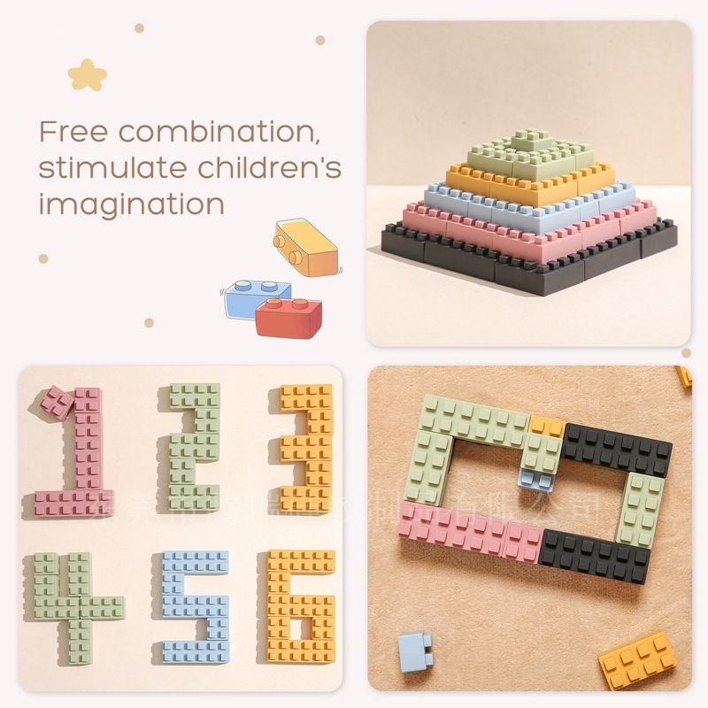 Baby silicone large blocks, chewable stacking toy