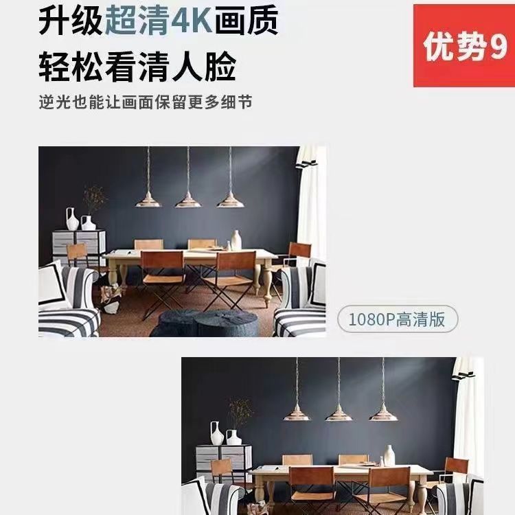 Wireless smart security camera with WiFi, HD recording, mobile remote control