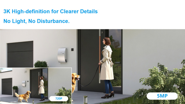 2.5K 5MP window camera, WiFi dual band, HD night vision