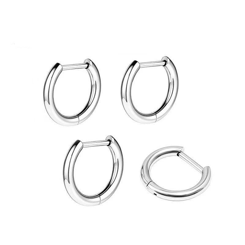 Titanyum alaşım küpe F136, sade halka, uniseks, piercing uyumlu