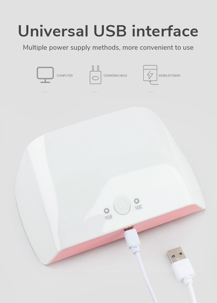 CJ-L016 portable nail lamp, USB, square design