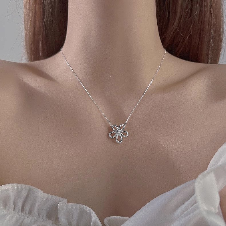 S999 Sterlingsilber Halskette Damen Zirkonia Schlüsselbein-Kette