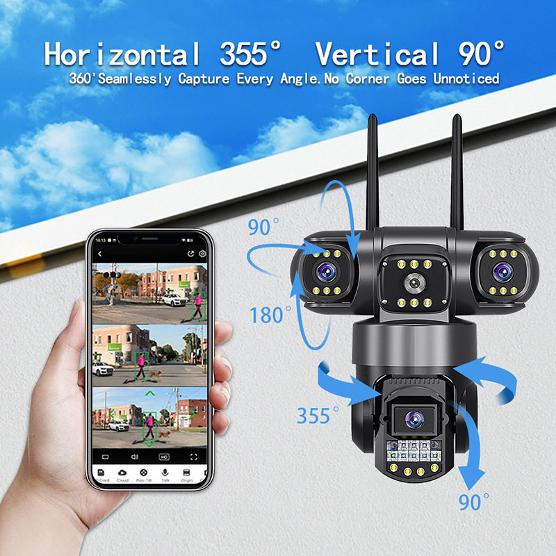 V380 Pro Überwachungskamera Drei-Objektiv WIFI Außenbereich