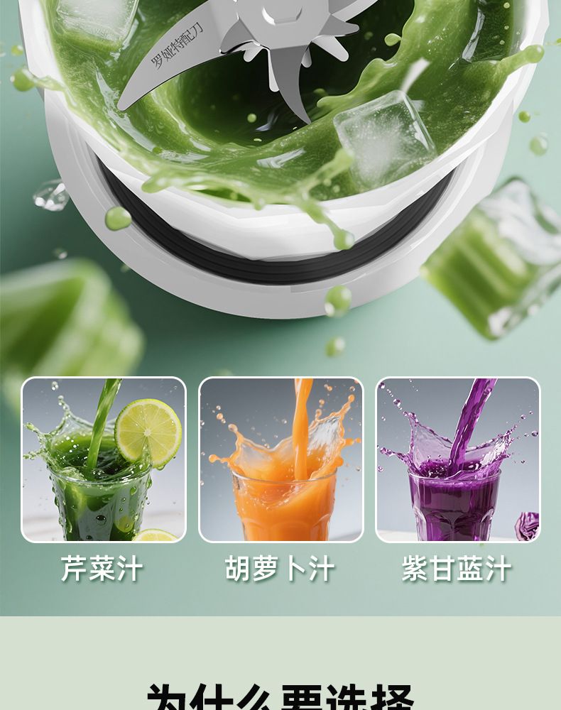 Fruit juicer, portable, large capacity