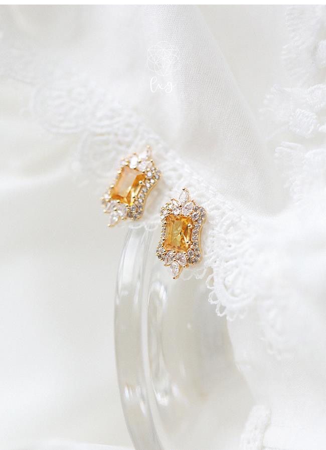 Natural citrine S925 sterling silver necklace with 18K gold pendant