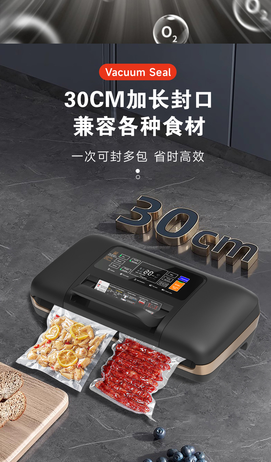 SV639 vacuum sealing machine, dry and wet seal, medium size