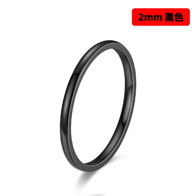 Titanium steel women's ring, stainless steel, 2-6mm widths