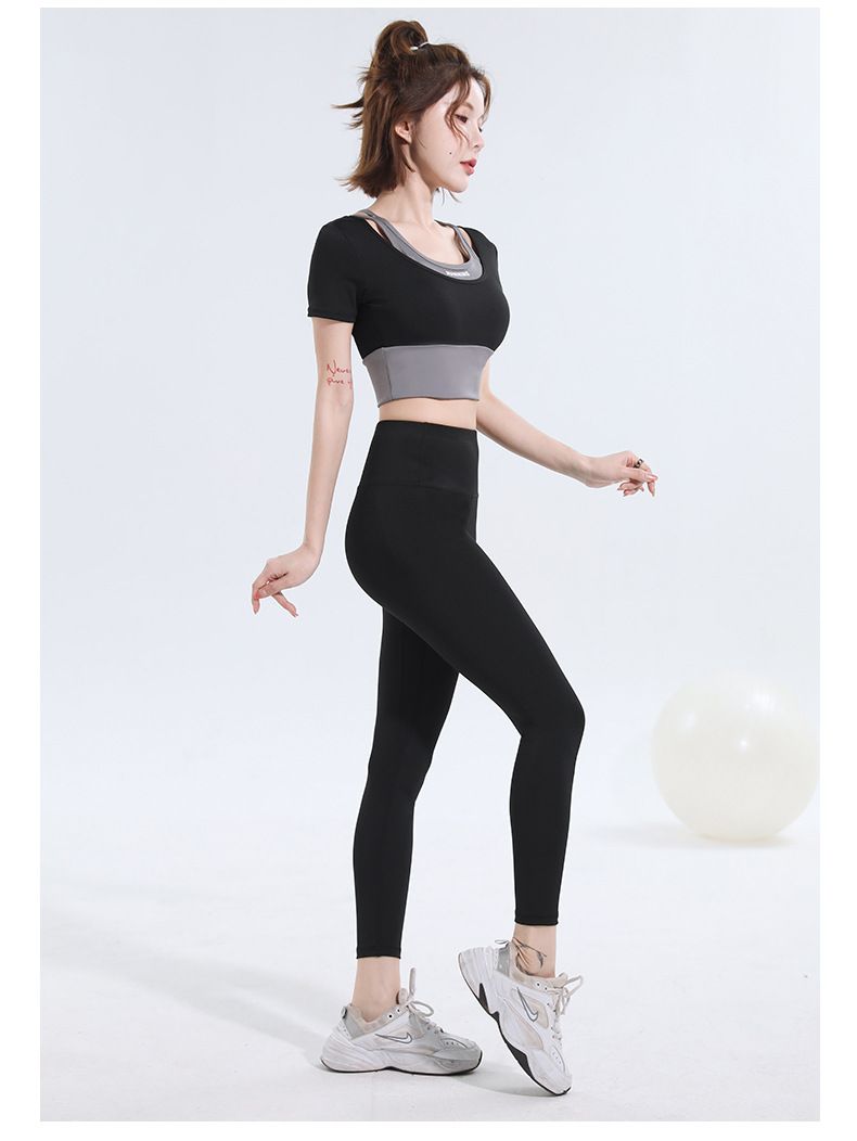 Universal size yoga pants women high waist pilates fitness set