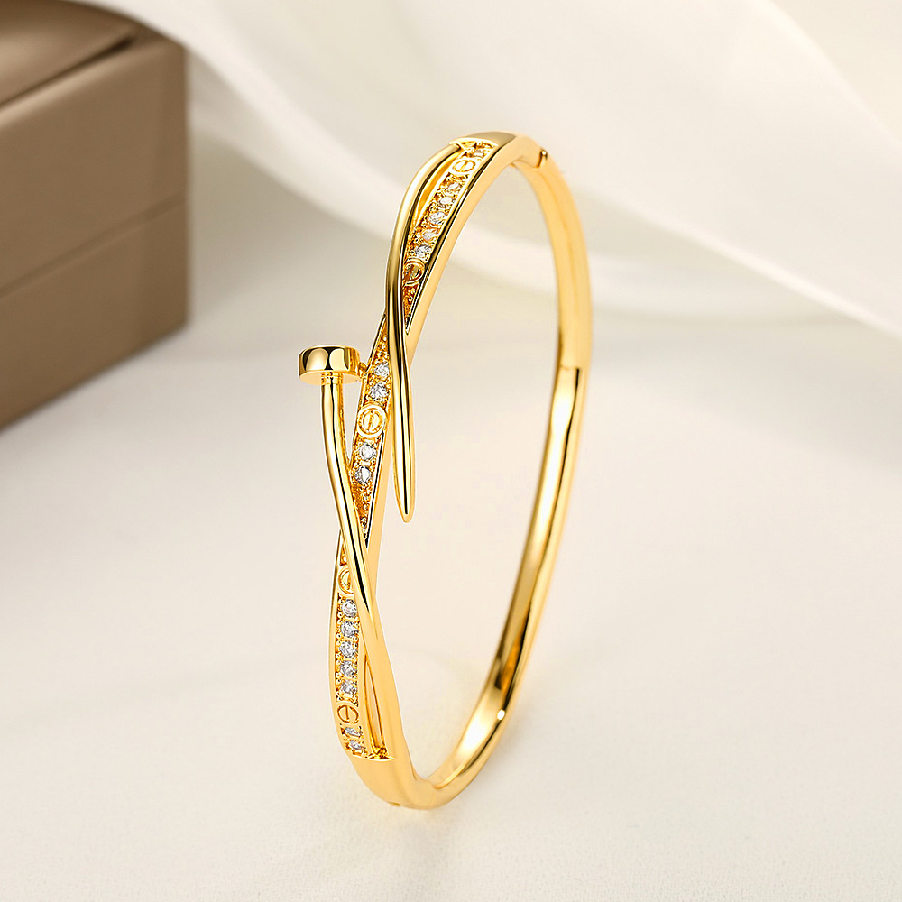 Wide round three-row crystal bracelet, metal snap clasp