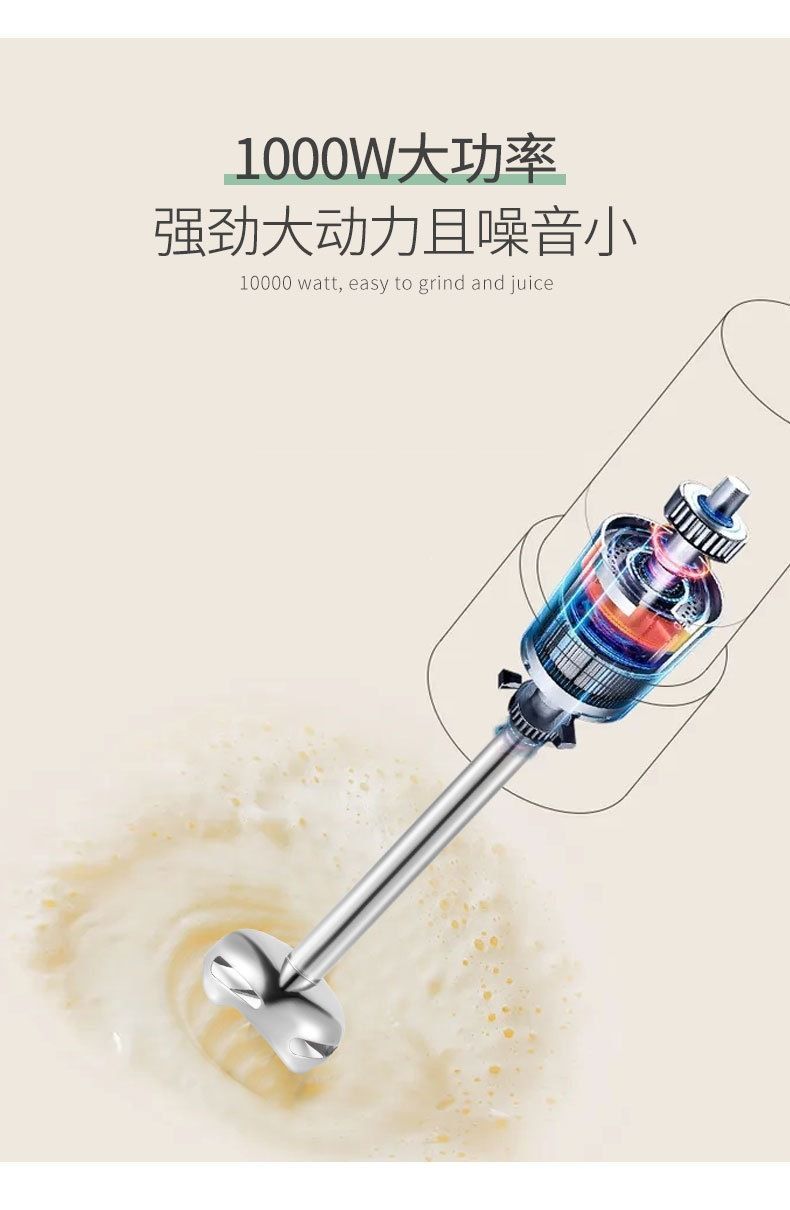 110V handheld kitchen mixer set with egg beater, grinding and meat functions