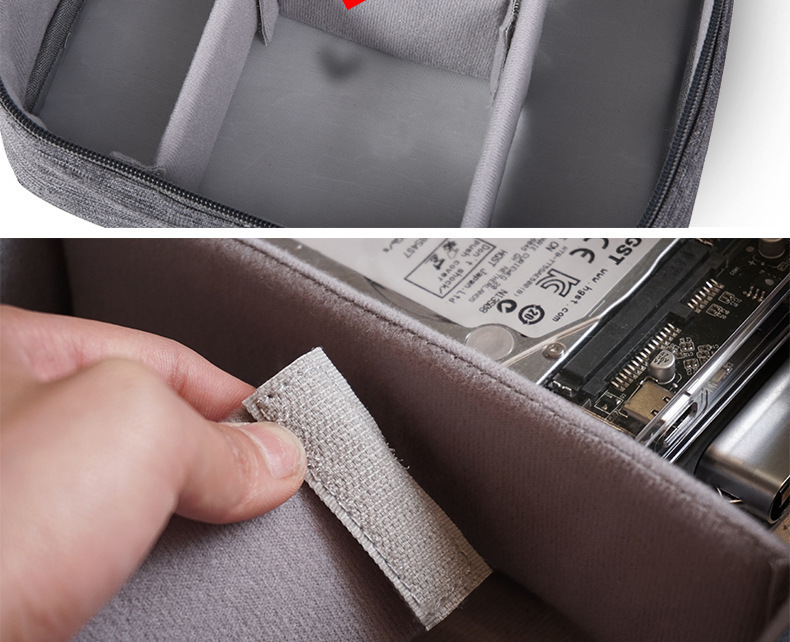 Portable storage organizer bag, large capacity for digital accessories and cables