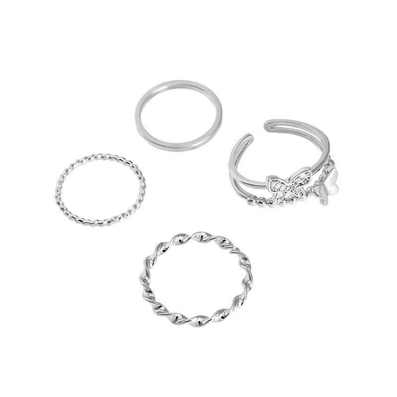 Schmetterlings-Ringset 4-teilig Damen