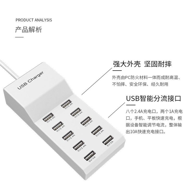 Xiaomi kompatibles Multi-Port USB-Schnellladegerät