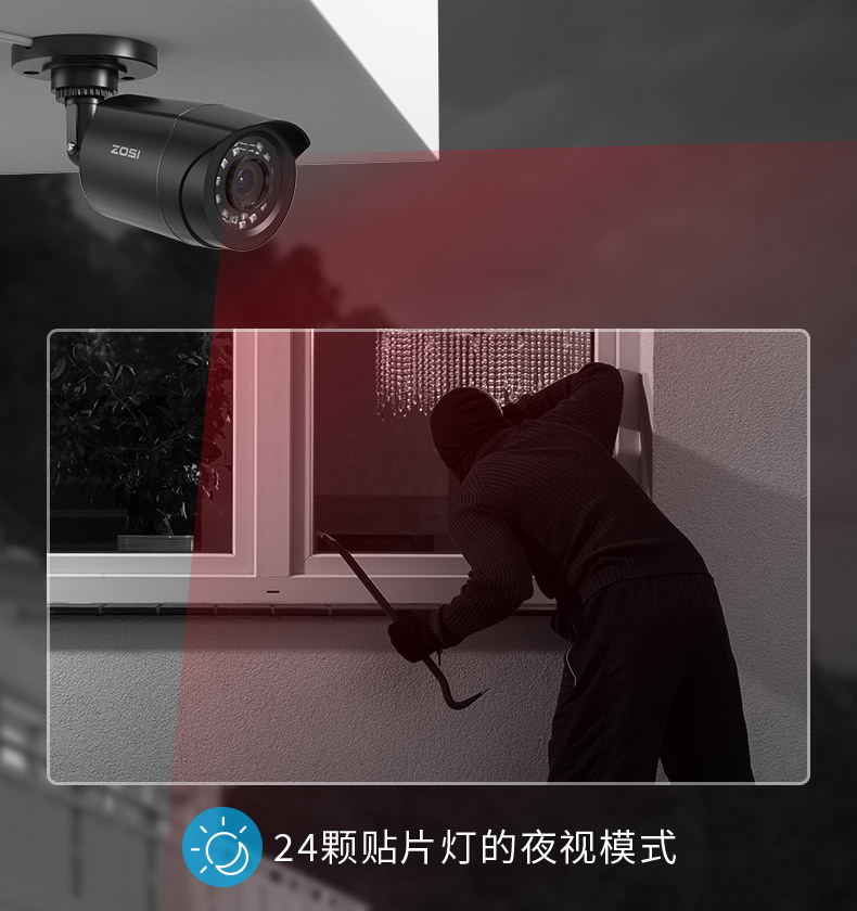 2-megapixel coaxial analog surveillance camera, waterproof