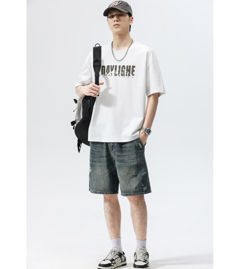 Summer men's t-shirt, short sleeve, crew neck, children's