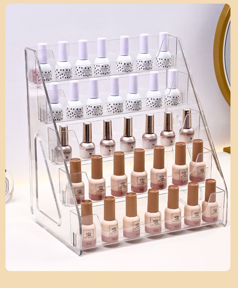 Clear cosmetics storage box, multi-layer, tiered rack