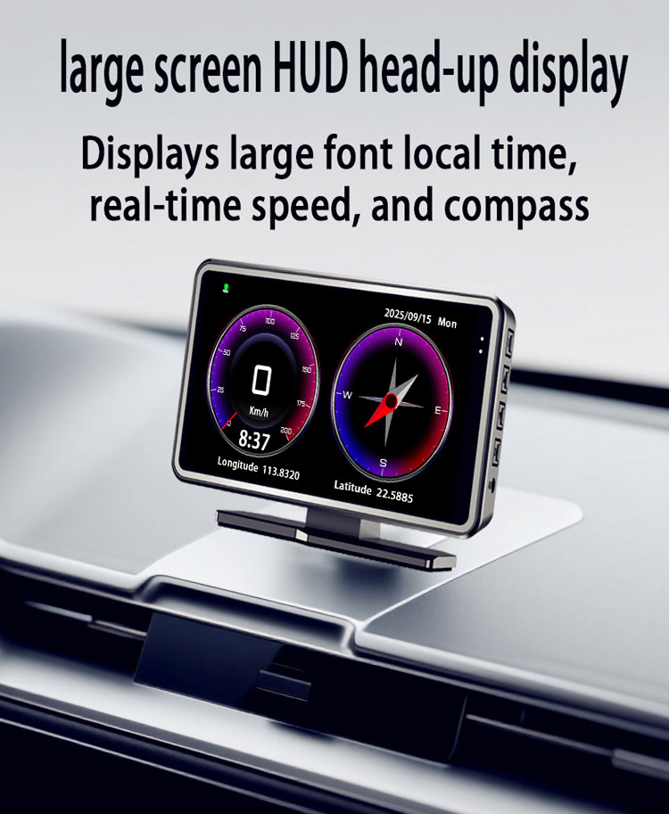 5-Zoll-HD-Dashcam, HUD-Head-up-Display 2-in-1