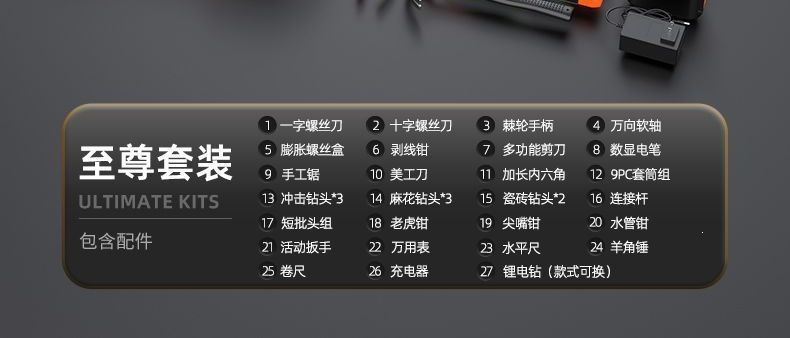 Çok fonksiyonlu ev ve araç tamir alet kutusu