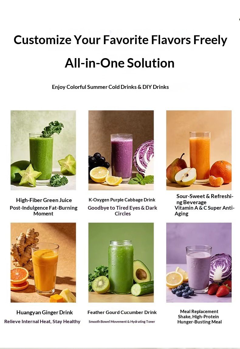 Portable USB rechargeable blender with 8 blades, touch screen, ice crushing function