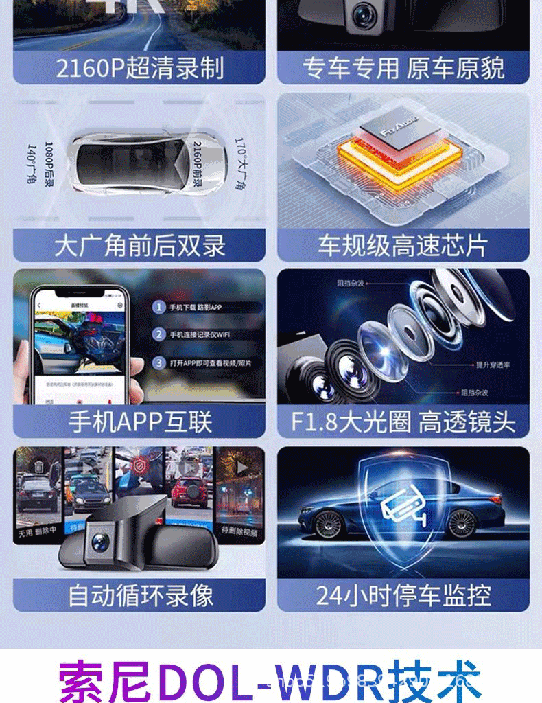 Wuling Mini 4K kabelloses Dashcam verborgen mit Nachtsicht