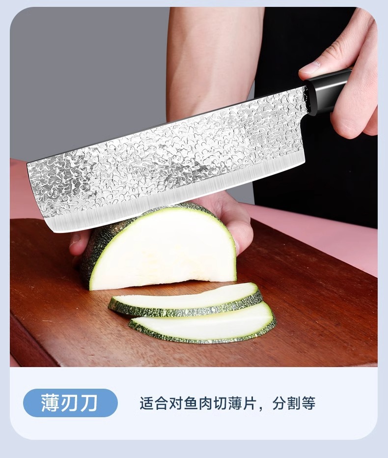 Dövme paslanmaz çelik mutfak bıçak seti, şef ve santoku bıçakları
