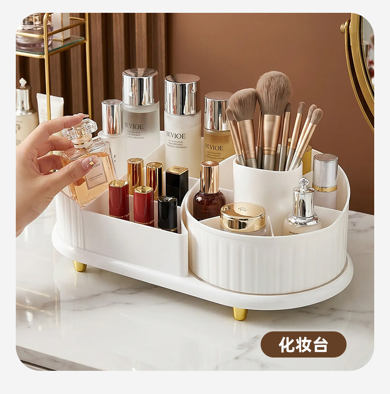 Rotating cosmetic storage organizer