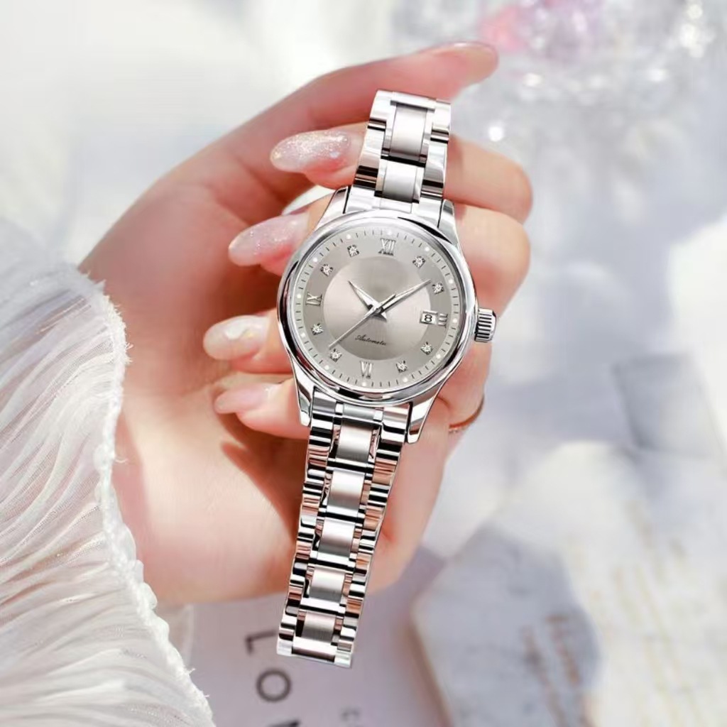 瑞士品牌全自动女士手表女款学生轻奢小众防水夜光时尚石英手表女