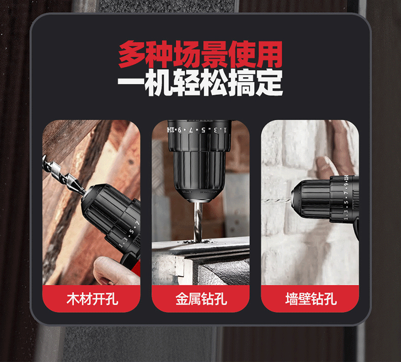 Delixi 12V cordless electric drill tool set