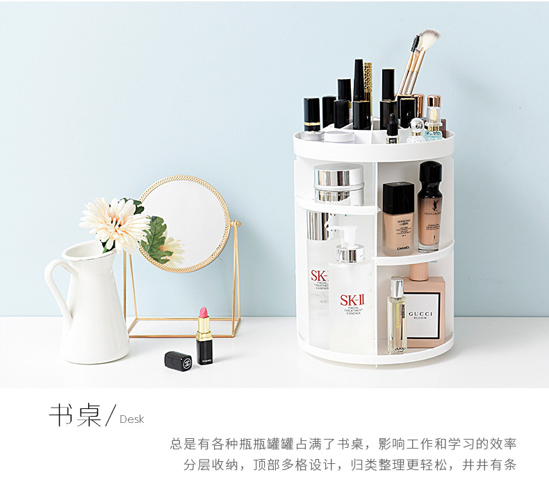 Drehbare transparente Kosmetik-Aufbewahrungsbox großvolumig