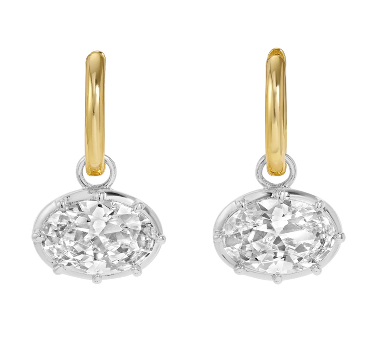 Damen-Oval-Ohrringe, Strass, leichte Luxus