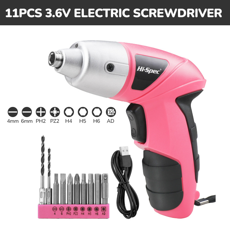 Mini elektrikli tornavida, 3,6V, 11 parçalı set