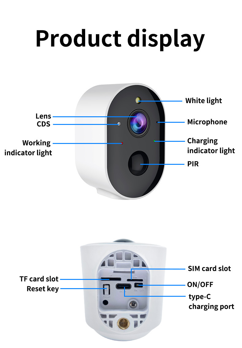 Tuya smart 4G outdoor camera, color night vision, AI detection