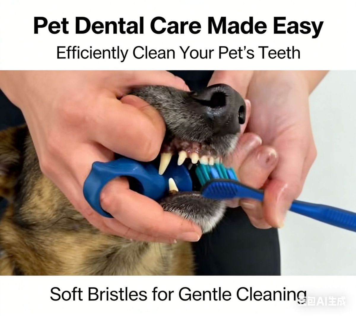 Silicone finger pet toothbrush, safe and bite-resistant