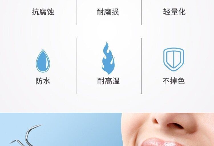 Stainless steel toothpick set, portable dental care tool
