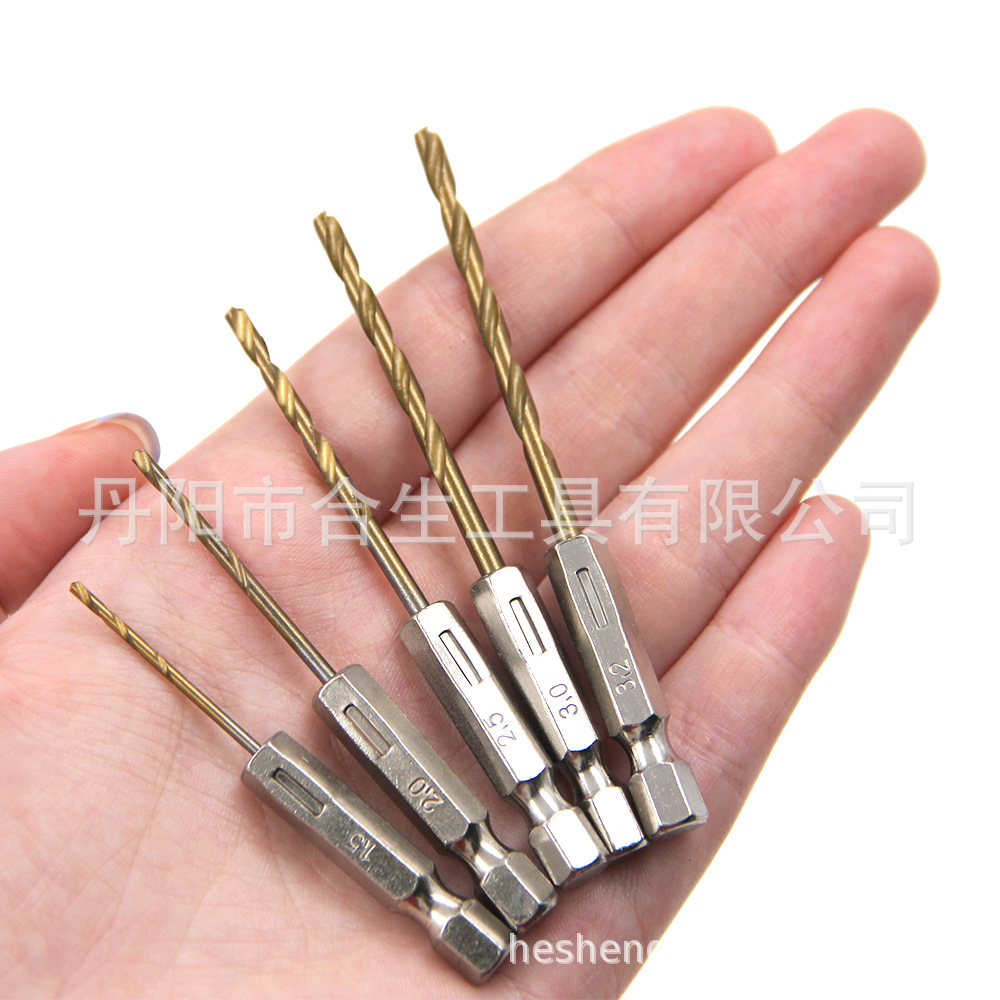 Drill bit set, titanium-coated, 13 pieces, 1.5-6.5mm