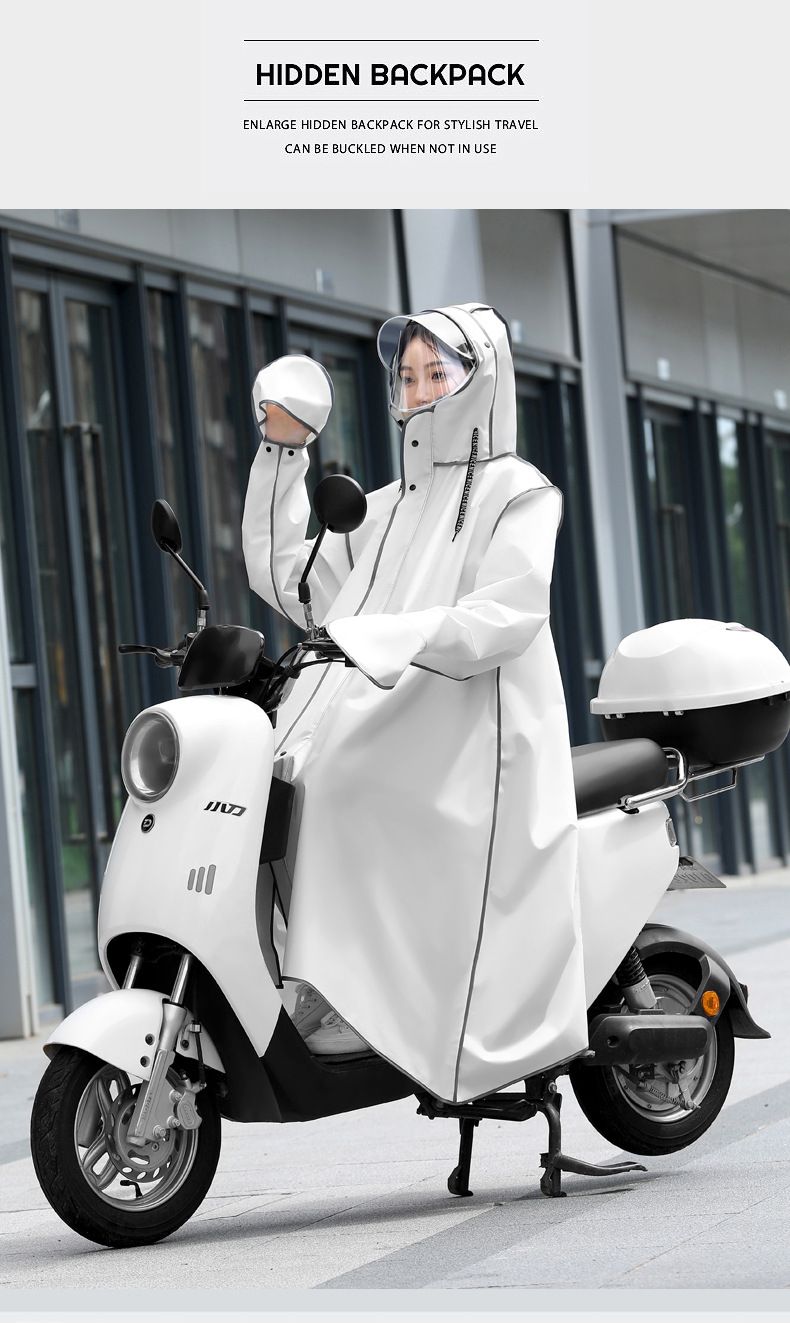 Full-body waterproof raincoat for e-scooter and bicycle