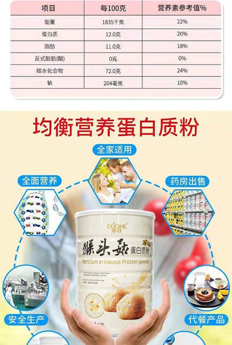 Duohe Lion's Mane Mushroom Protein Powder
