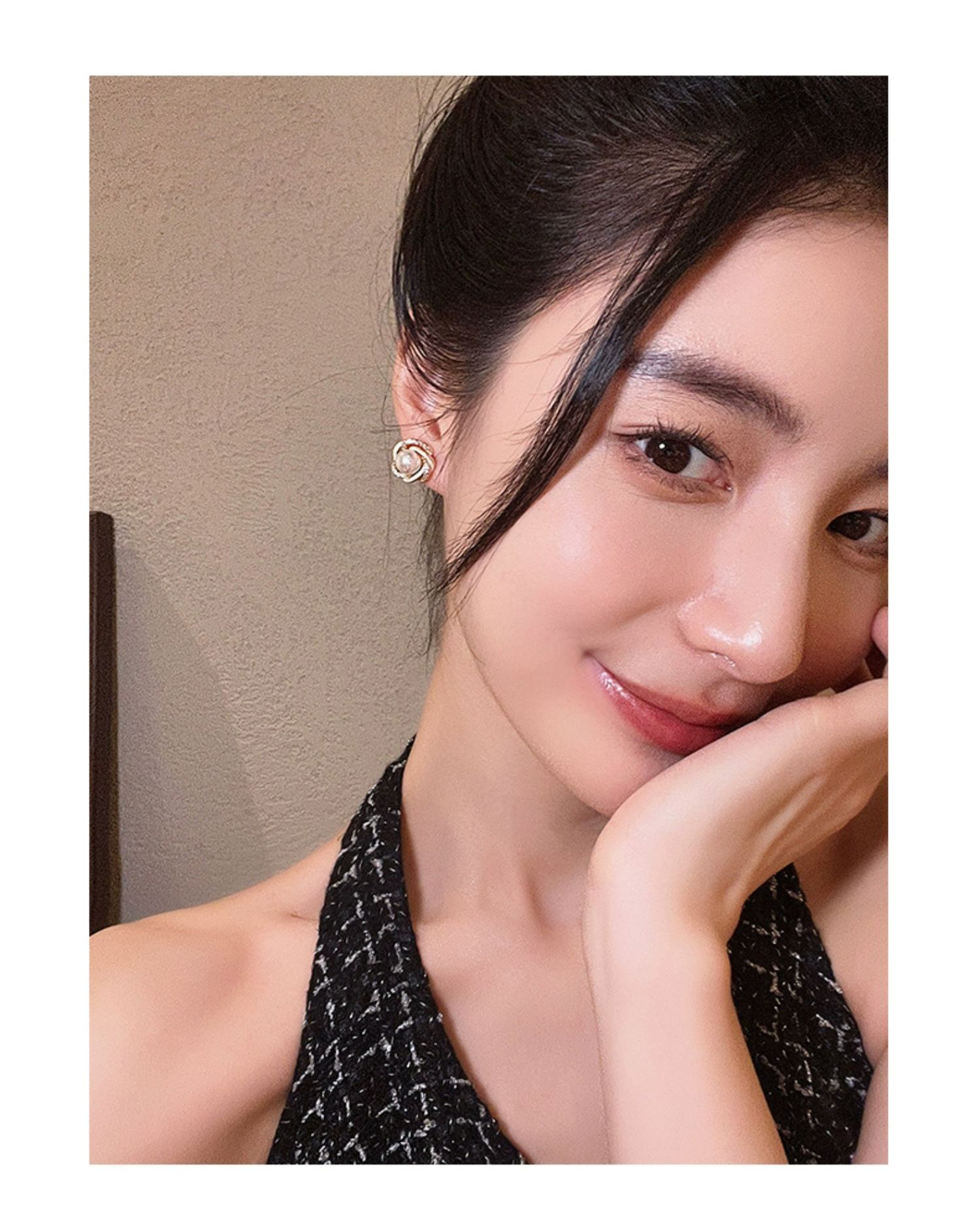 925 Silver Stud Earrings Women French Style Luxury Elegant