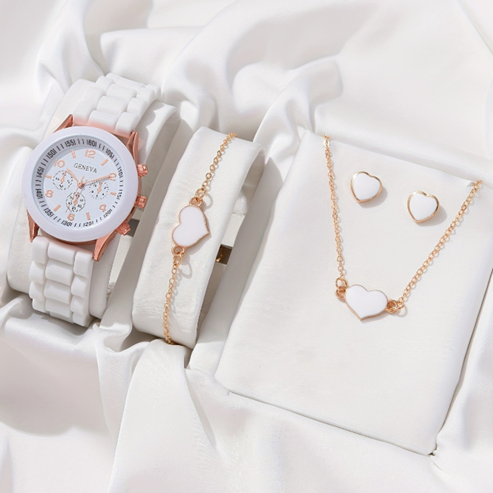Damen-Quarzuhr mit Silikonarmband, koreanischer Stil, schlichtes Design