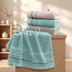 Coral fleece towel set, 3-piece, absorbent, gift box