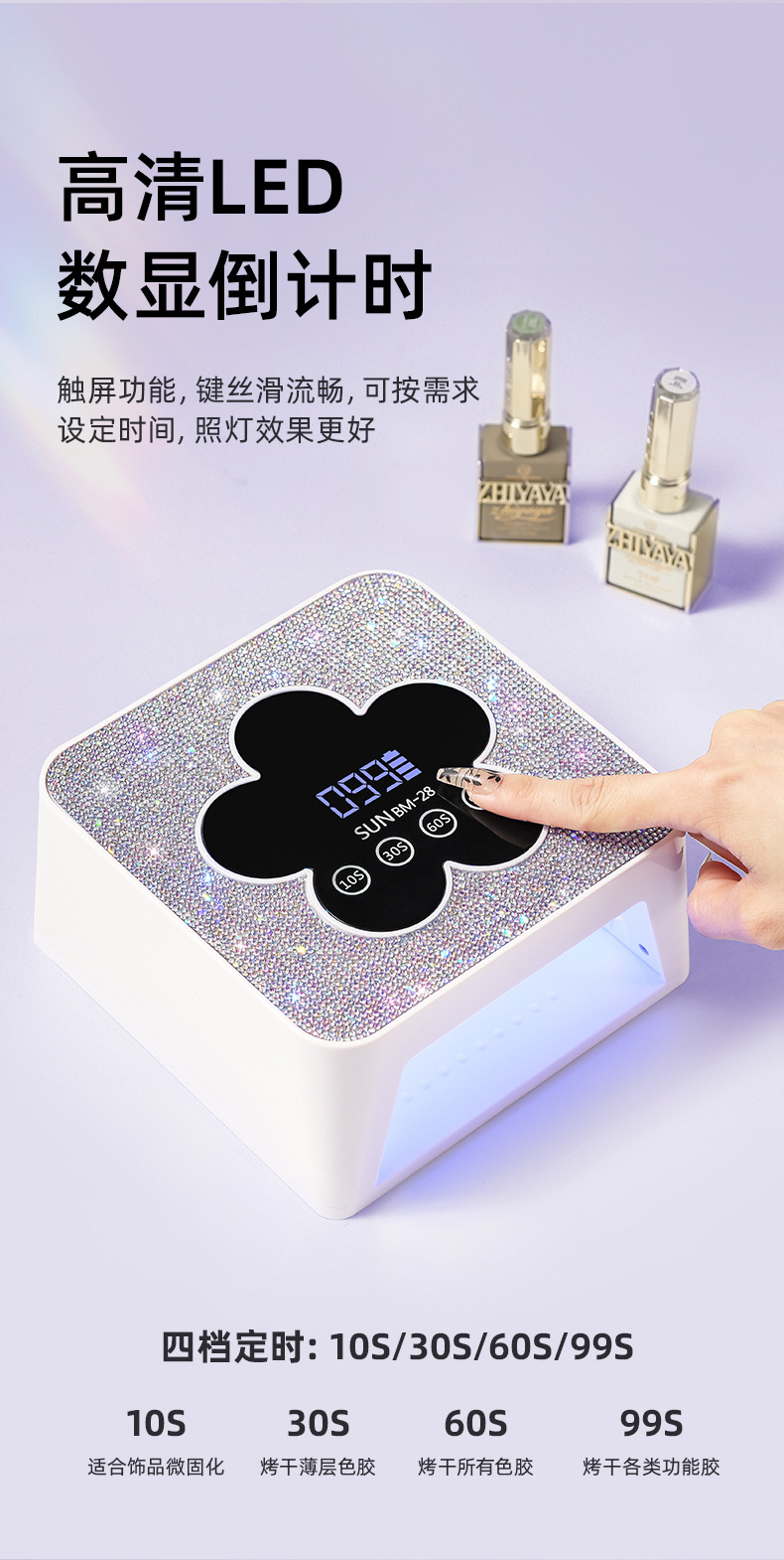 Rechargeable UV Nail Dryer, Wireless Quick-Dry