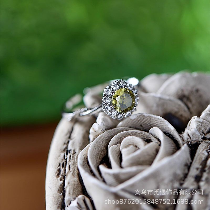 Vintage sparkle zircon open ring for women