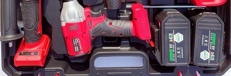 Kabelloses Lithium-Elektrowerkzeugsset: Bohrer, Hammer, Winkelschleifer, Säge