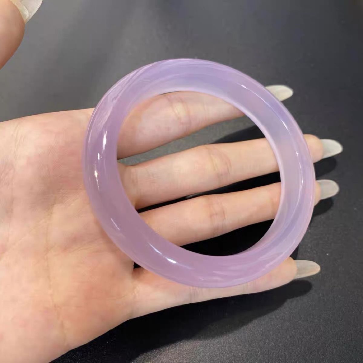 Zertifiziertes Violett-Achat-Armband Katzenauge