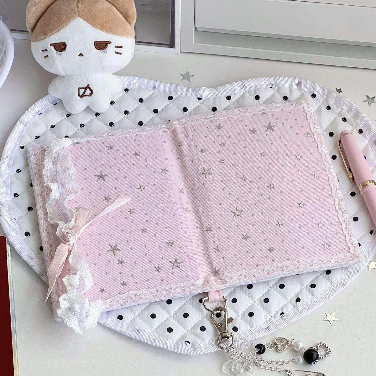 Pembe kanvas pasaport çantası çok işlevli seyahat organizer