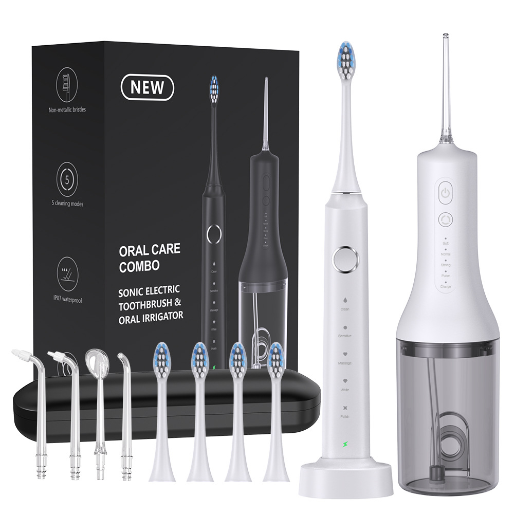 Electric water flosser and toothbrush set