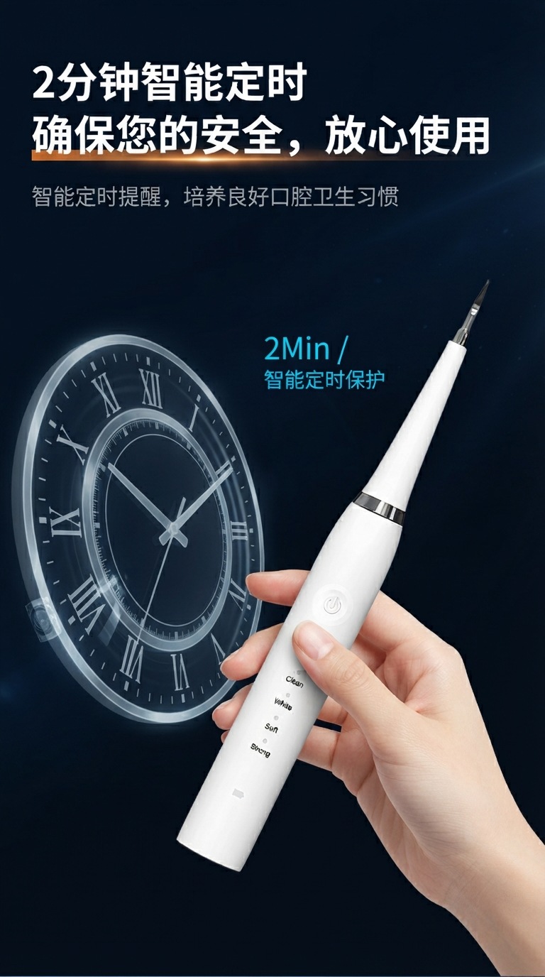 Ultraschall-Zahnreiniger, 2-in-1, elektrische Bürstenfunktion