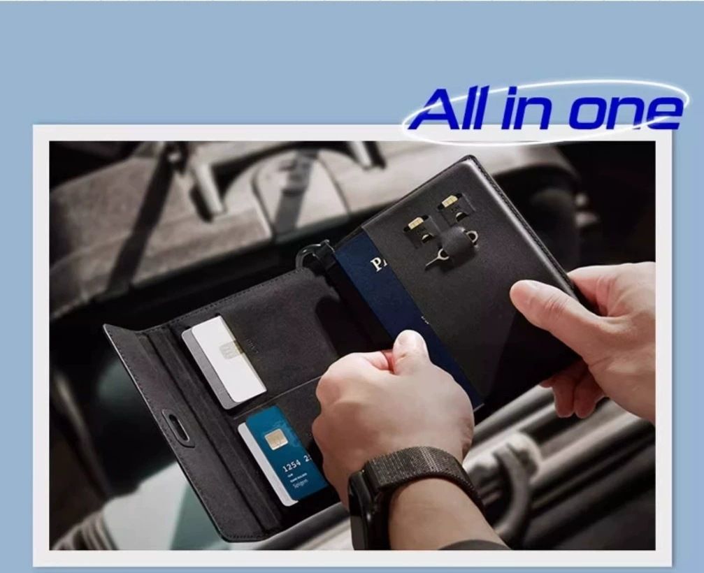 RFID korumalı pasaport kılıfı, çok işlevli belge çantası