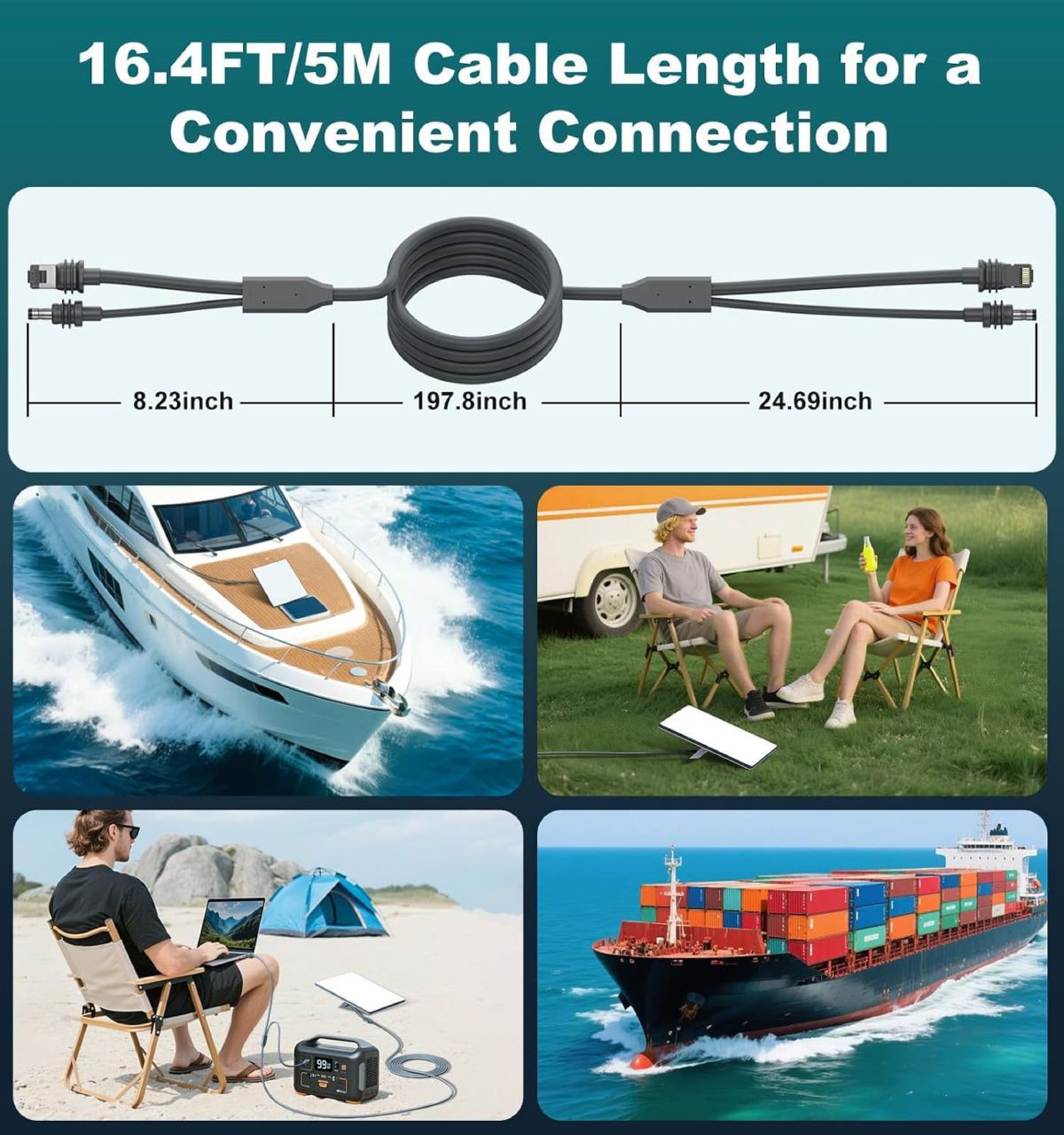 Gen4 oxygen-free copper network extension cable, 2-in-2 LAN