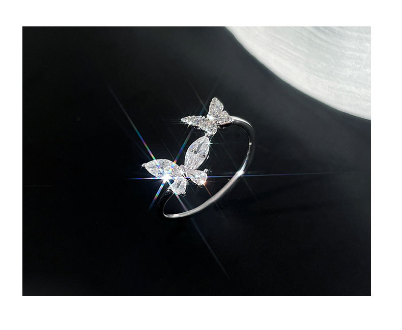 Butterfly ring for women, minimalist style, stackable